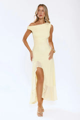 Darling At Dusk Long Sleeve Maxi Dress Yellow