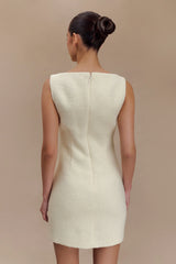 Angela Textured Boucle Mini Dress - Ivory