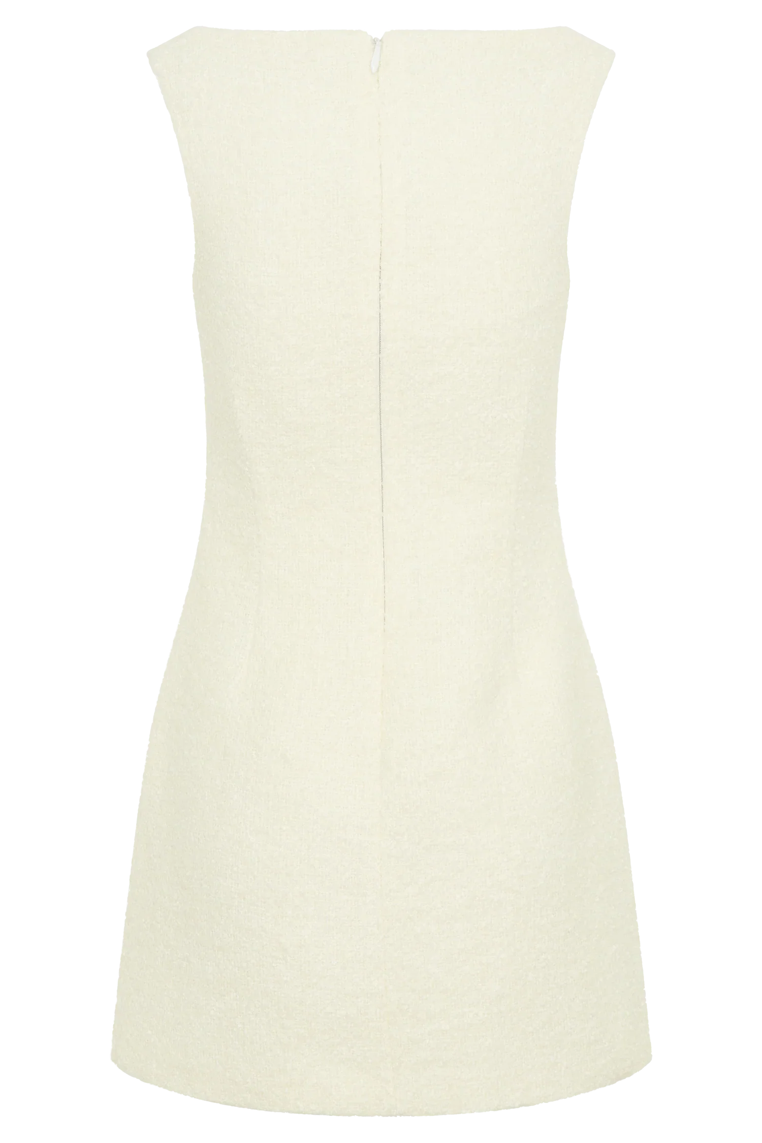 Angela Textured Boucle Mini Dress - Ivory
