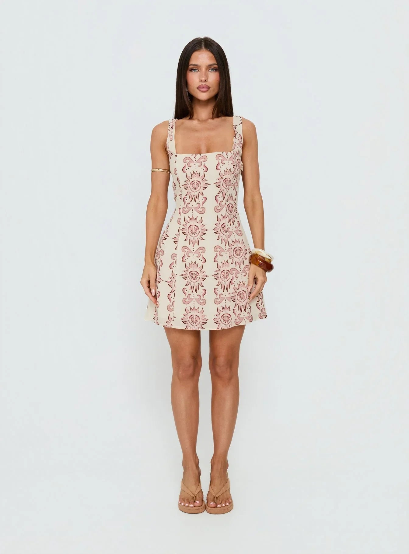 Maris Mini Dress Cream / Pink