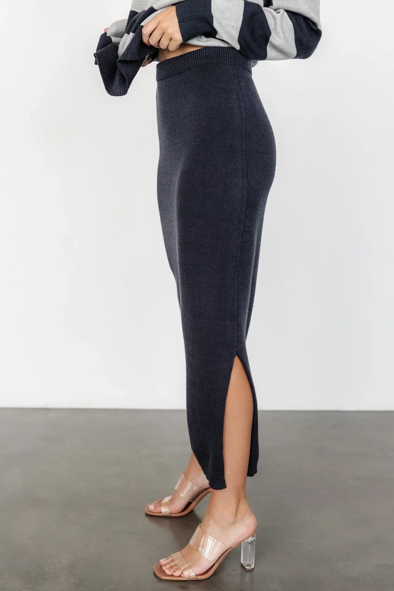 Carlotta Sweater + Skirt Set | Midnight + Gray