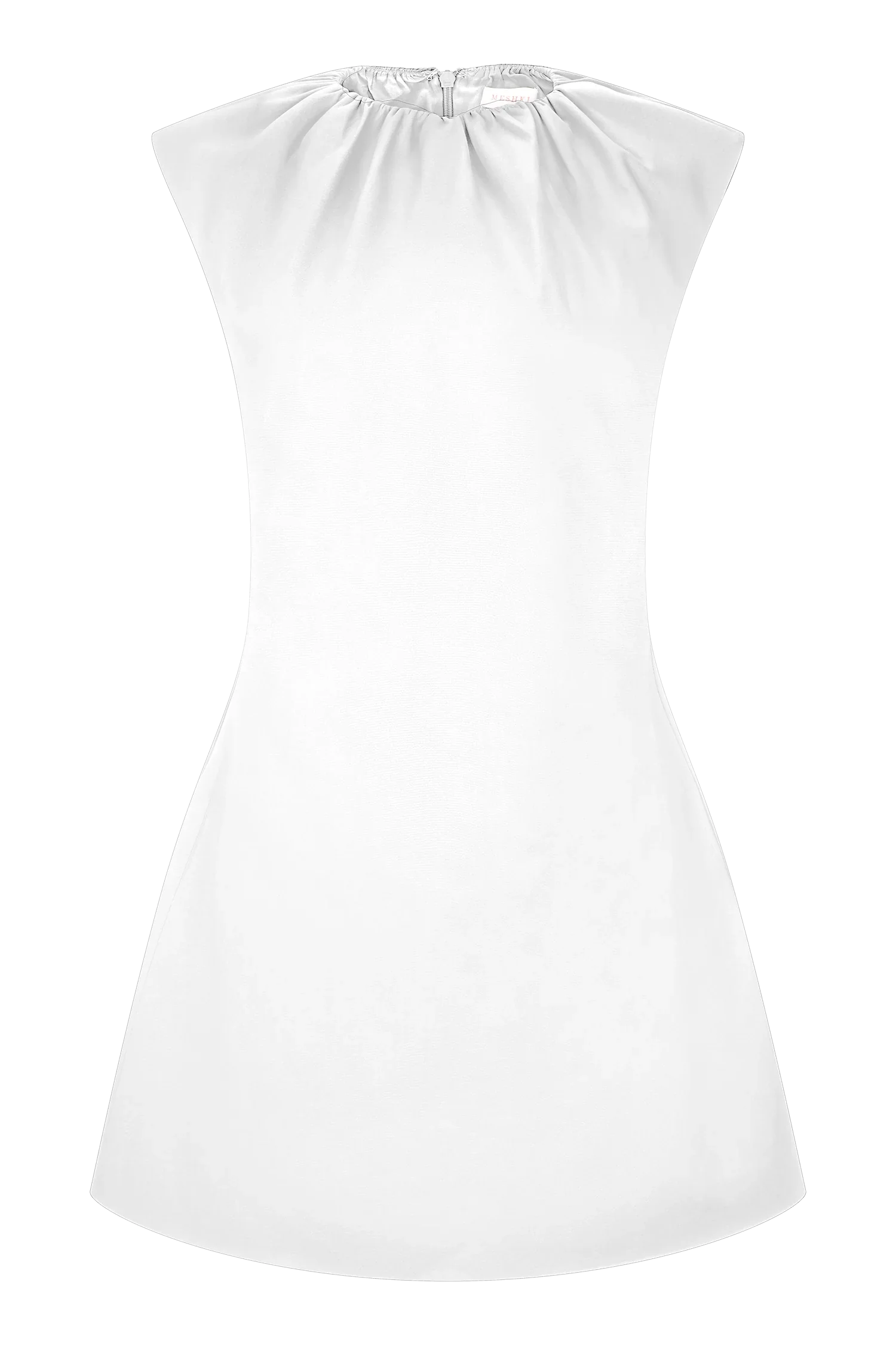 Ariana Pleated Neck Mini Dress - Ivory