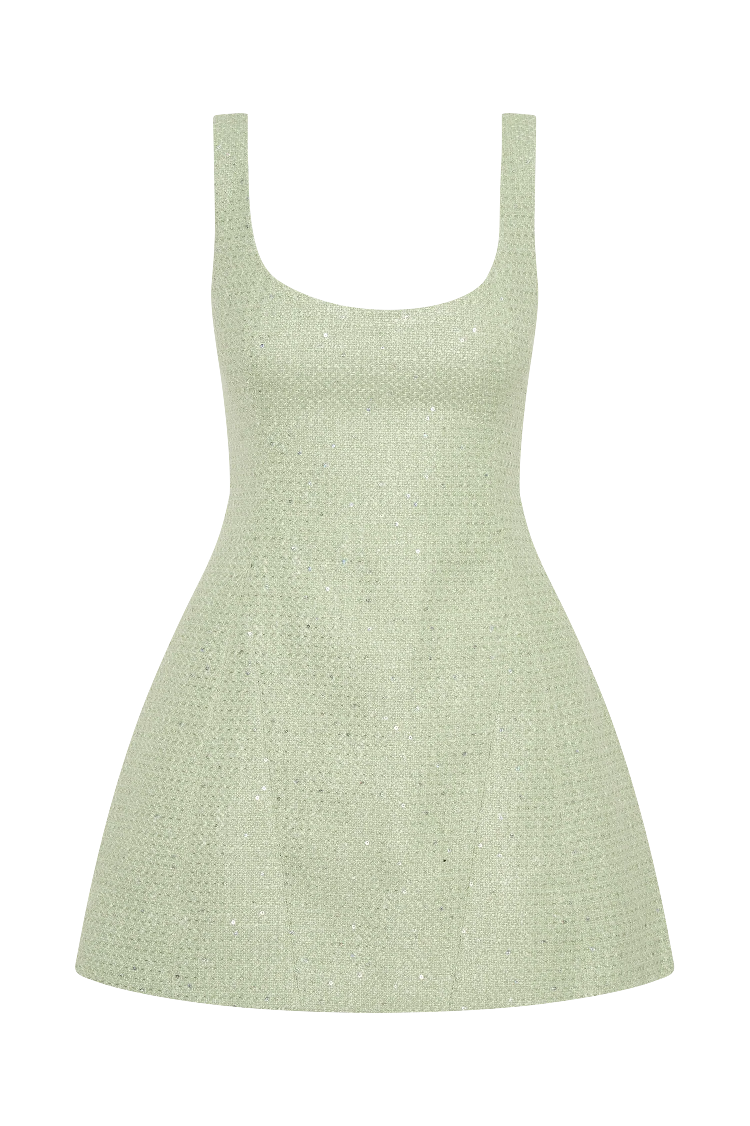 Beth Tweed Mini Dress - Pastel Green