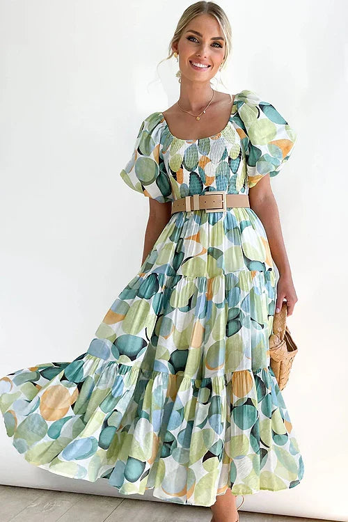 Darling Daylily Floral Print Off Shoulder Smocked Maxi Dress - 6 Colors