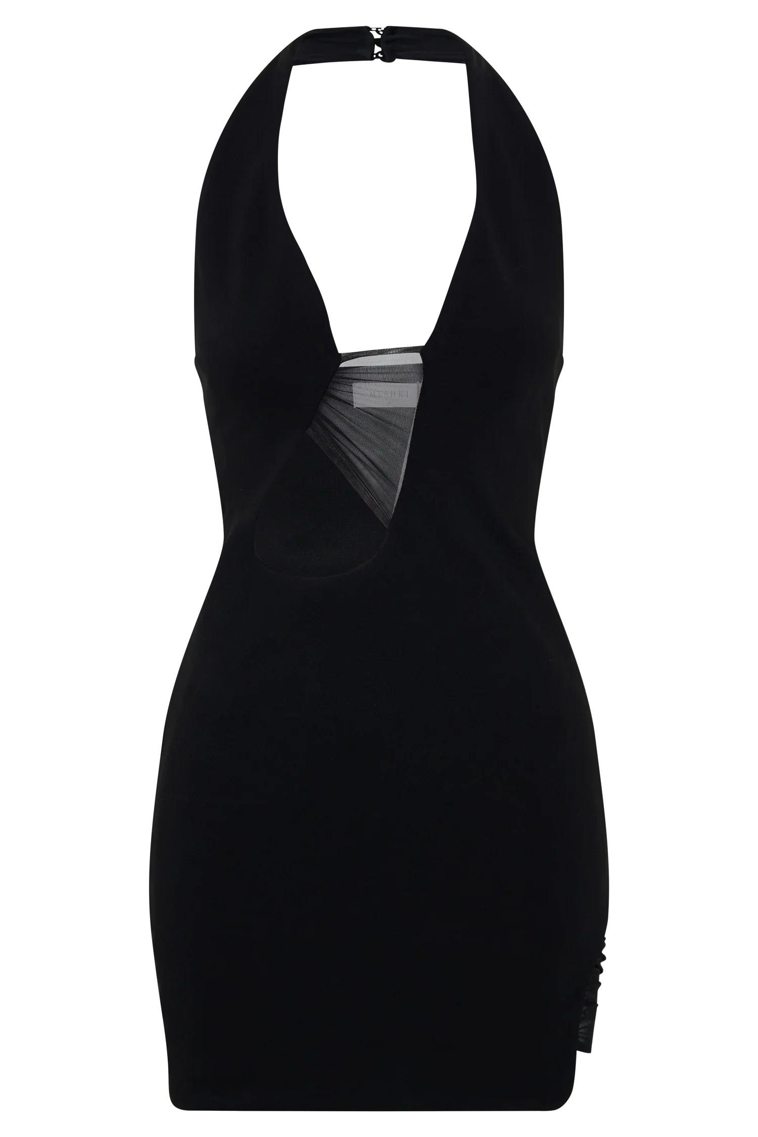 Aubree Crepe And Mesh Mini Dress - Black
