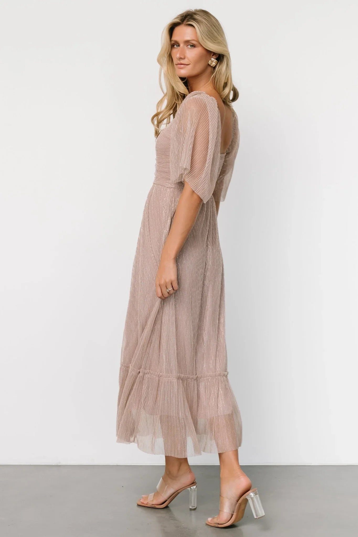 Elea Shimmer Dress | Vintage Rose