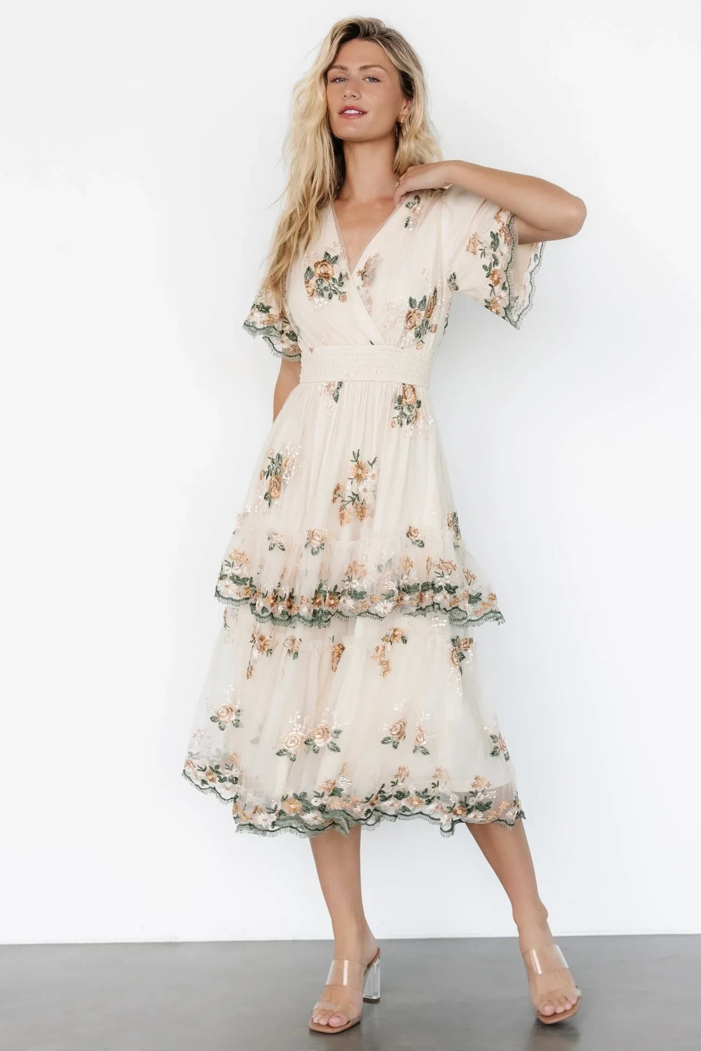 Cynthia Midi Dress | Cream Floral