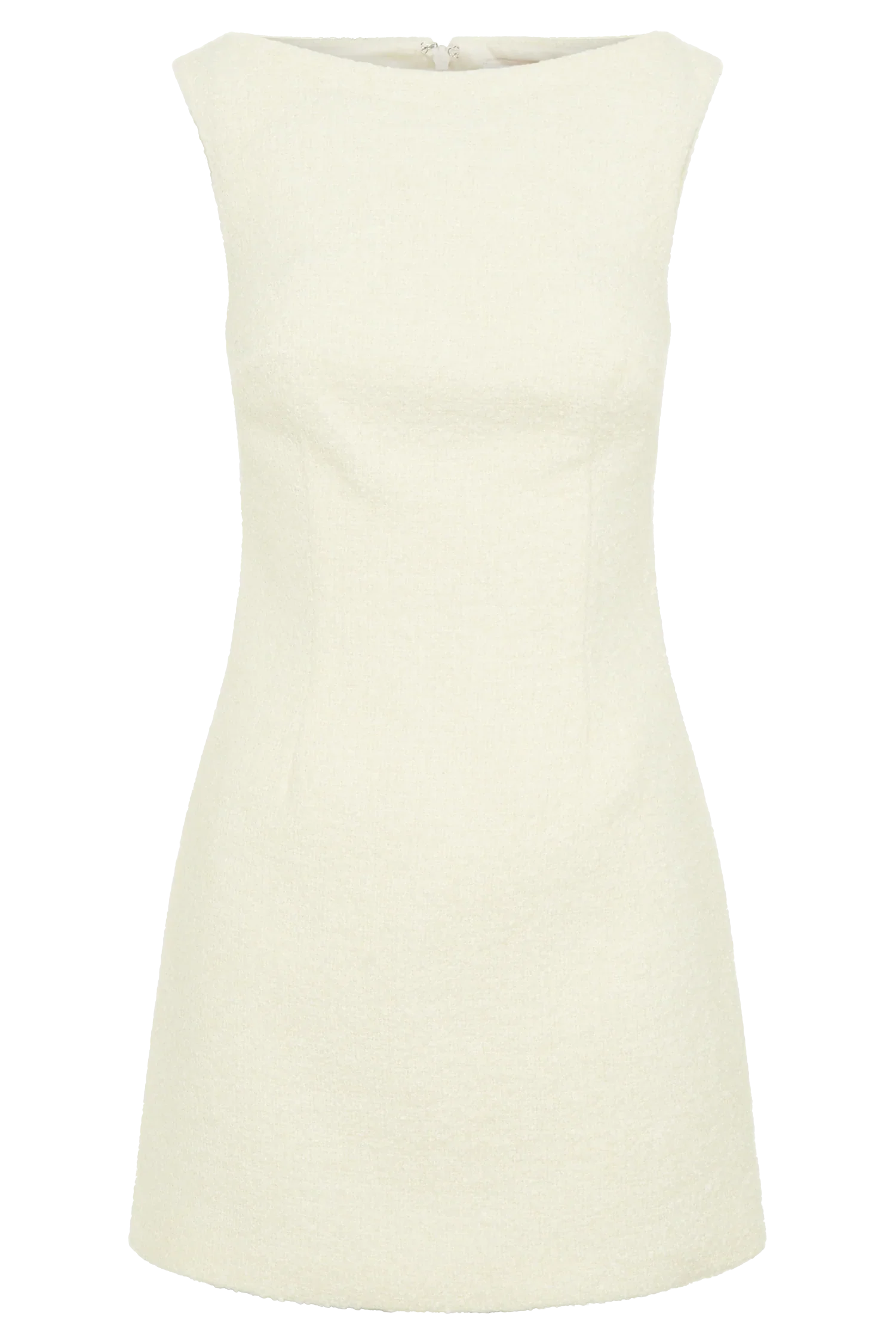 Angela Textured Boucle Mini Dress - Ivory