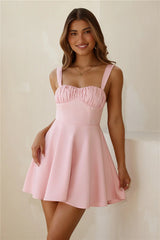 In Her Dreams Satin Mini Dress Pink